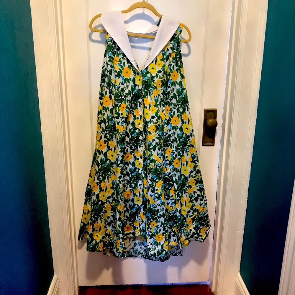 Unique Vintage Halter Floral Summer Dress